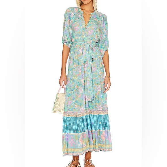 Spell hibiscus lane button through gown- lagoon NWT - Picture 7 of 10